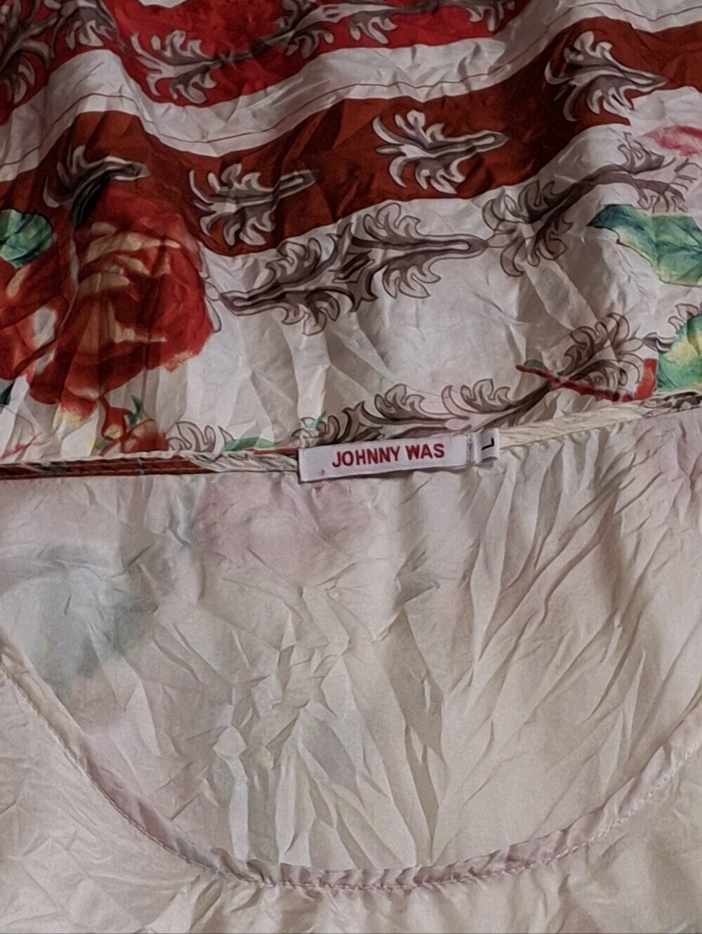 Johnny Was Secret Garden Silk Floral Tunic Blouse Poncho Top Women Size Large - Picture 2 of 16